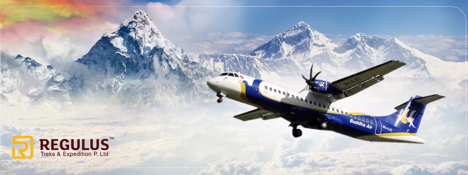 Breathtaking view of Mount Everest from a mountain flight from Kathmandu.