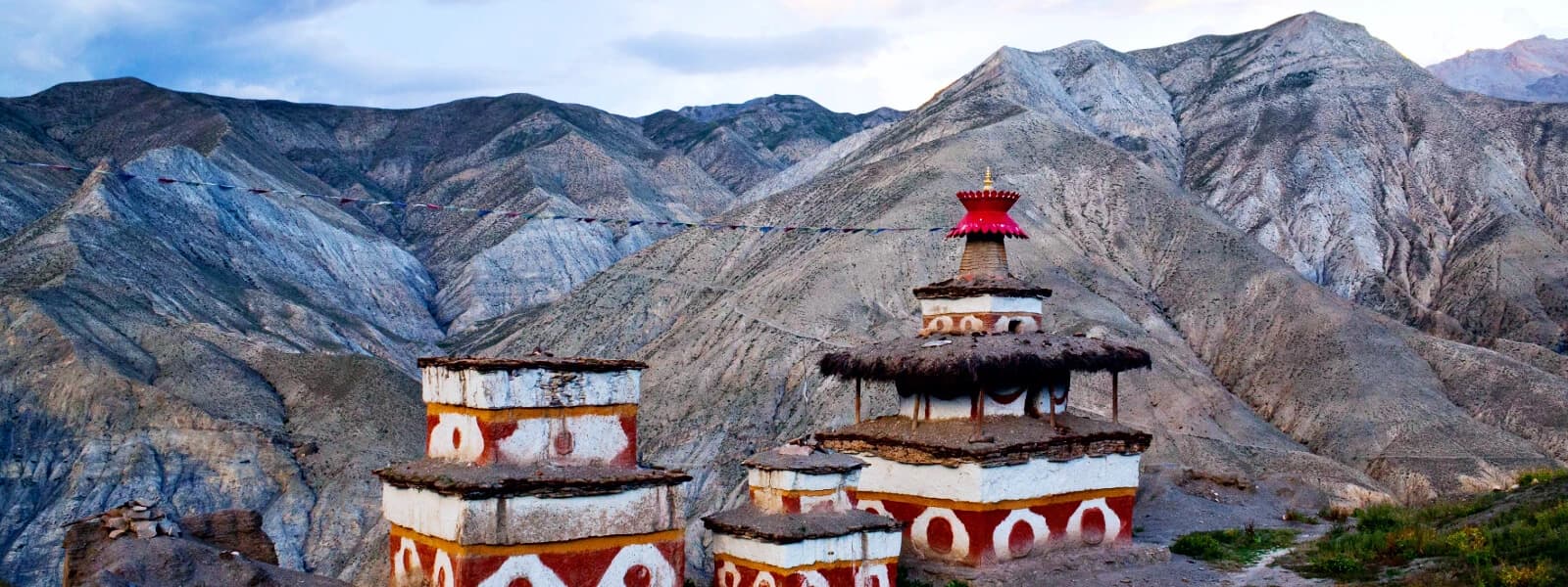 An aerial view of the Upper Dolpo region encircled by untamed mountains